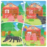 Магнитен пъзел 60 ел. Приказката Трите прасенца Three Little Pigs 18x18x2 см с 3 пъзела по 20 ел.